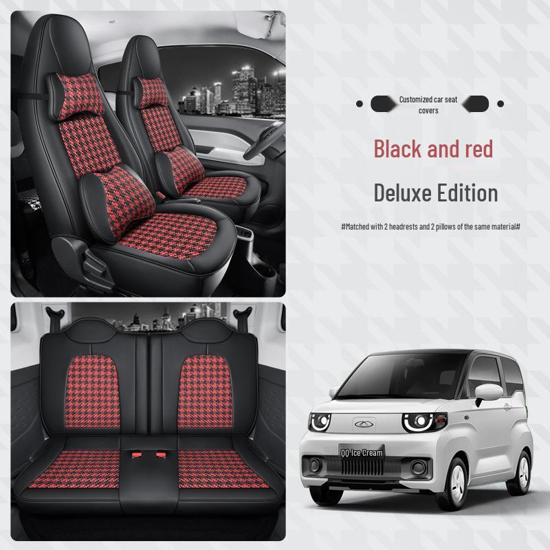 Cherry Sundae Ice Cream 2022 Car Seat Cover for New Energy Models - Full Surround Cushion