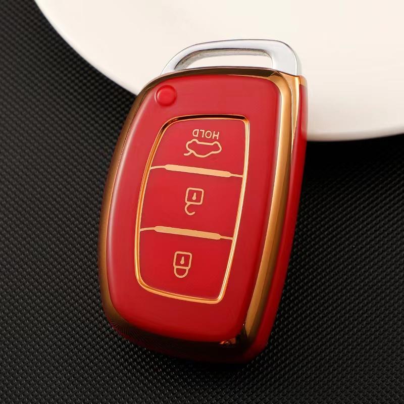 

New TPU Car Remote Key Vover Key Case For Hyundai Tucson Sonata Santa Fe Elantra Accent Solaris Verna ix25 ix35 i20 i30 i40 Keyless червоний