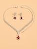 Cross-Border European & American Bridal Jewelry Set: Necklace, Bracelet, Ring, & Zircon Earrings