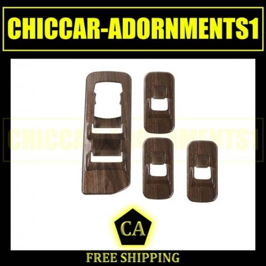 Wood Grain Window Lift Adjust Switch Button Panel Cover Trim For Ford F150 2015+