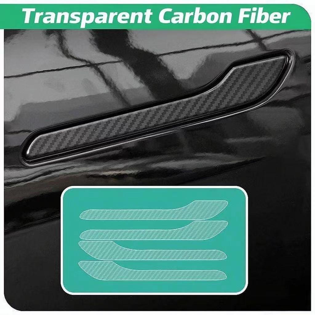 Car Protector Sticker Door Handle Wrap Cover Decorative Stickers 4Pcs/Set Anti-scratch For Tesla Model 3 Y 2021 ABS Worldmuma