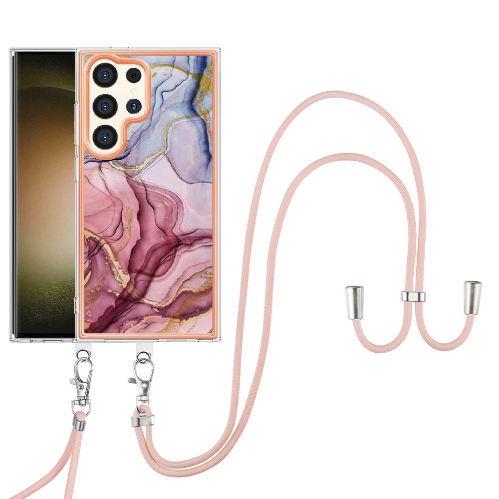 Abnehmbares Umhängeband mit rosarotem Marmor-Schnalle oder Anti-Fall-Ring oder weiche Handyhülle mit glattem Design für Samsung iPhone Redmi Oppo Moto Honor Google Sony ...