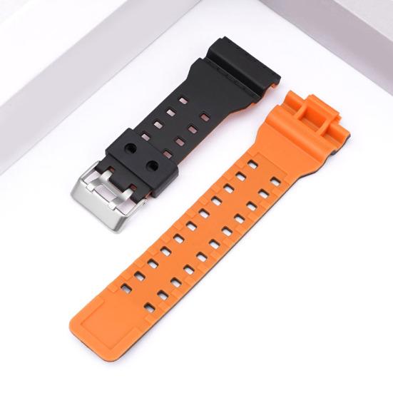 Bracelet de montre en résine souple, respirant, résistant à la sueur, de remplacement pour Casio GA 100/110/120/150/200/300/400/700