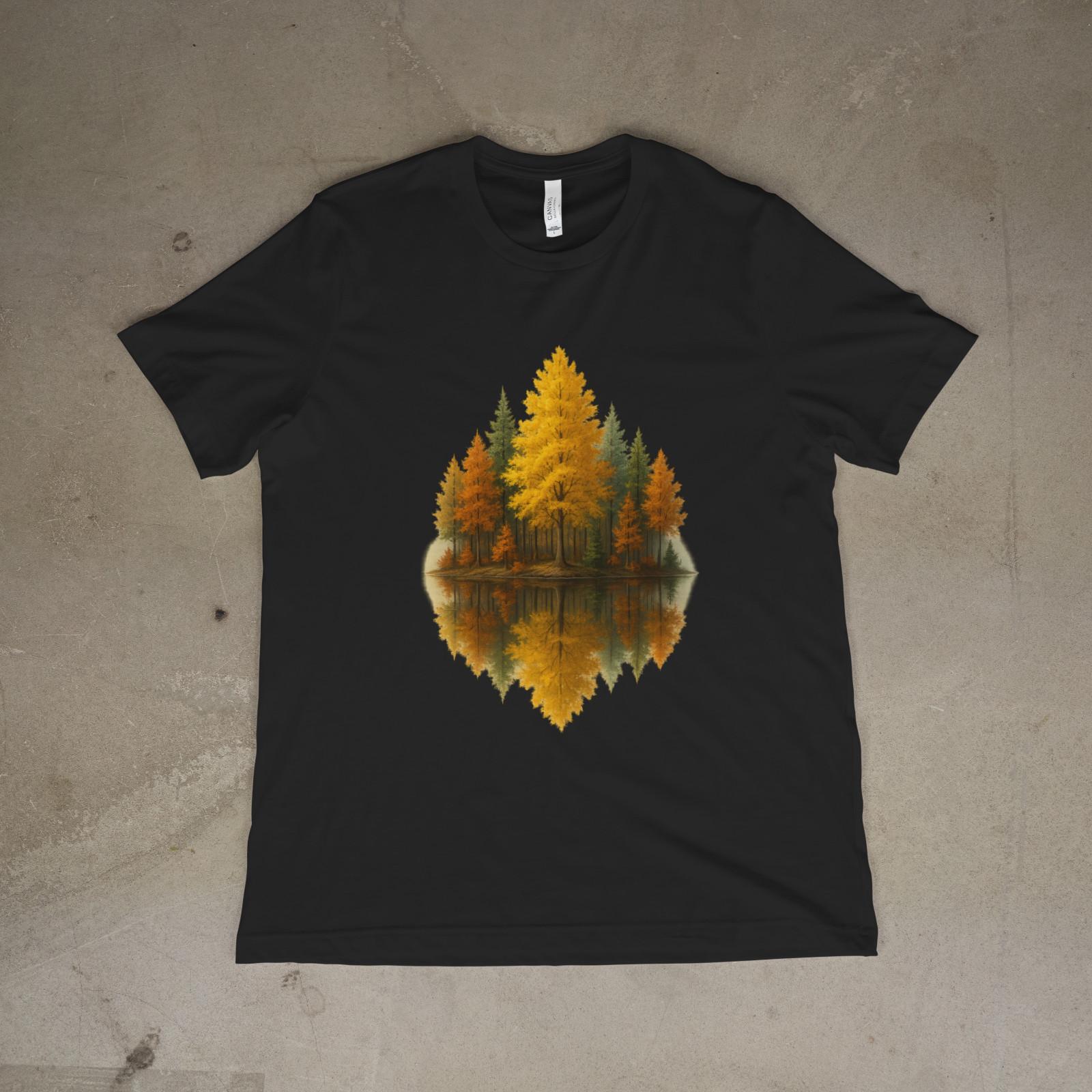 Minimalist Forest Art T-Shirt Colorful Landscape Unisex Shirt S