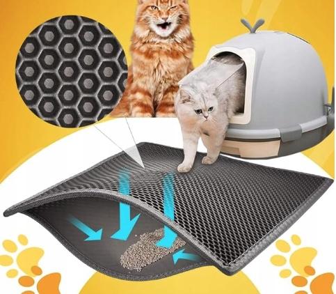 Litters Box Mat Cat Doormat Gray Waterproof Pad