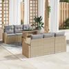 Set of 7 Pieces of Garden Sofas with Beige Cushions Poly Rattan, 2-Seater Garden Sofa with Storage & 3357303