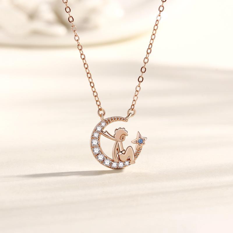 

Маленький принц ожерелье женская личность ниша мода универсальный высокий дизайн смысл маленький принц звезда луна кулон