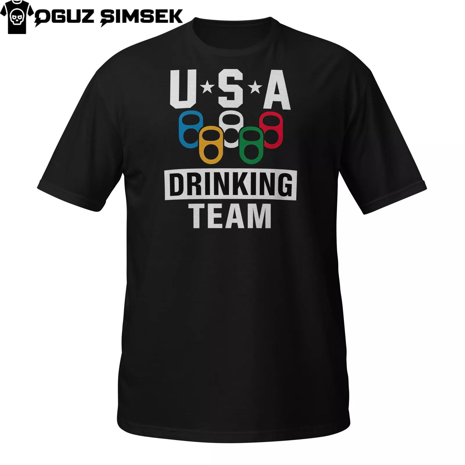 USA Party Drinking Team T-Shirt Mens Womens Tees Top Funny Beer Tabs Design | DTG Printed Unisex Tee S