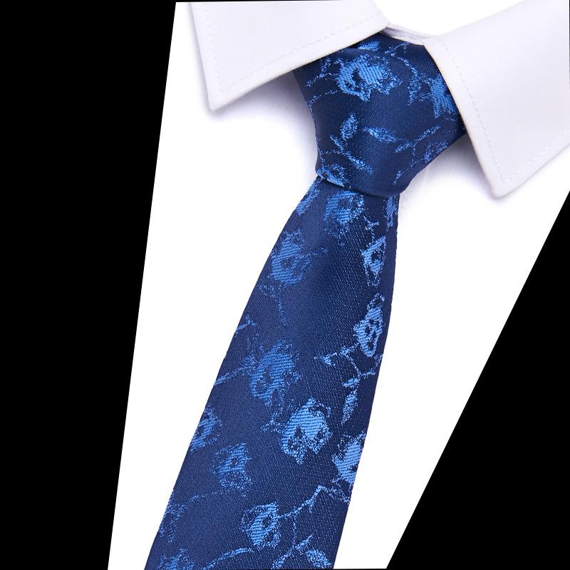 Men'S Tie Polyester Silk Jacquard Tie Men'S 7.5Cm