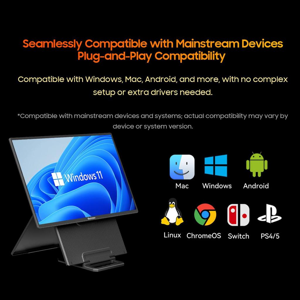 Blackview Table 10 Portable Monitors, 23.8inch FHD+ TÜV SUD 100Hz IPS, 80W Reverse Charging Support, Built-in BOX Speaker