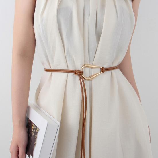 Women Belt Imitation Leather Adjustable Waist Cinching Belt Minimalist Design Dresses Shirts Jumpers Casual Waistband