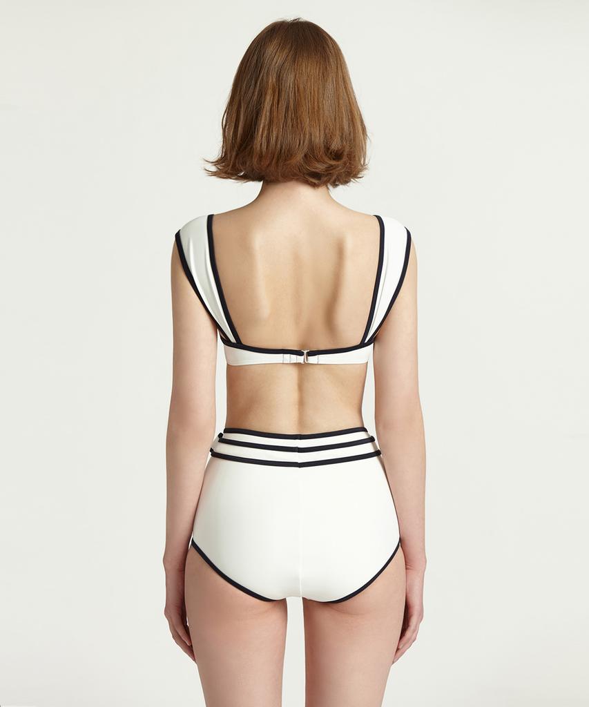 Ageunel White Swan Bikini High-Waisted Panties