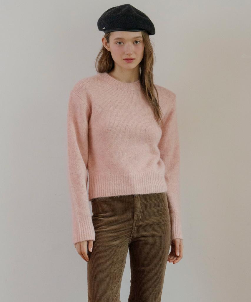 LETTERA Round Neck Alpaca Knit_3Color