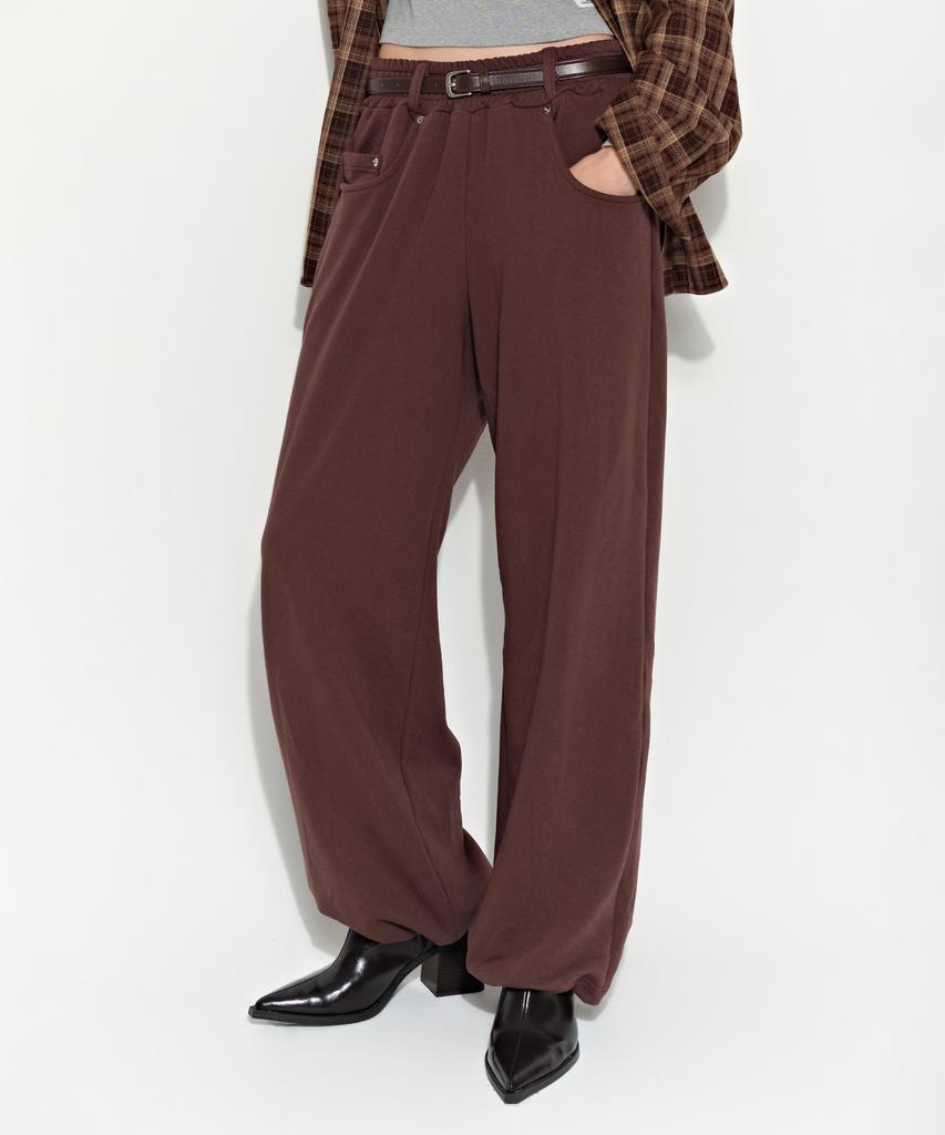 Beulaiteun Jean Pocket Wide Pants Brown