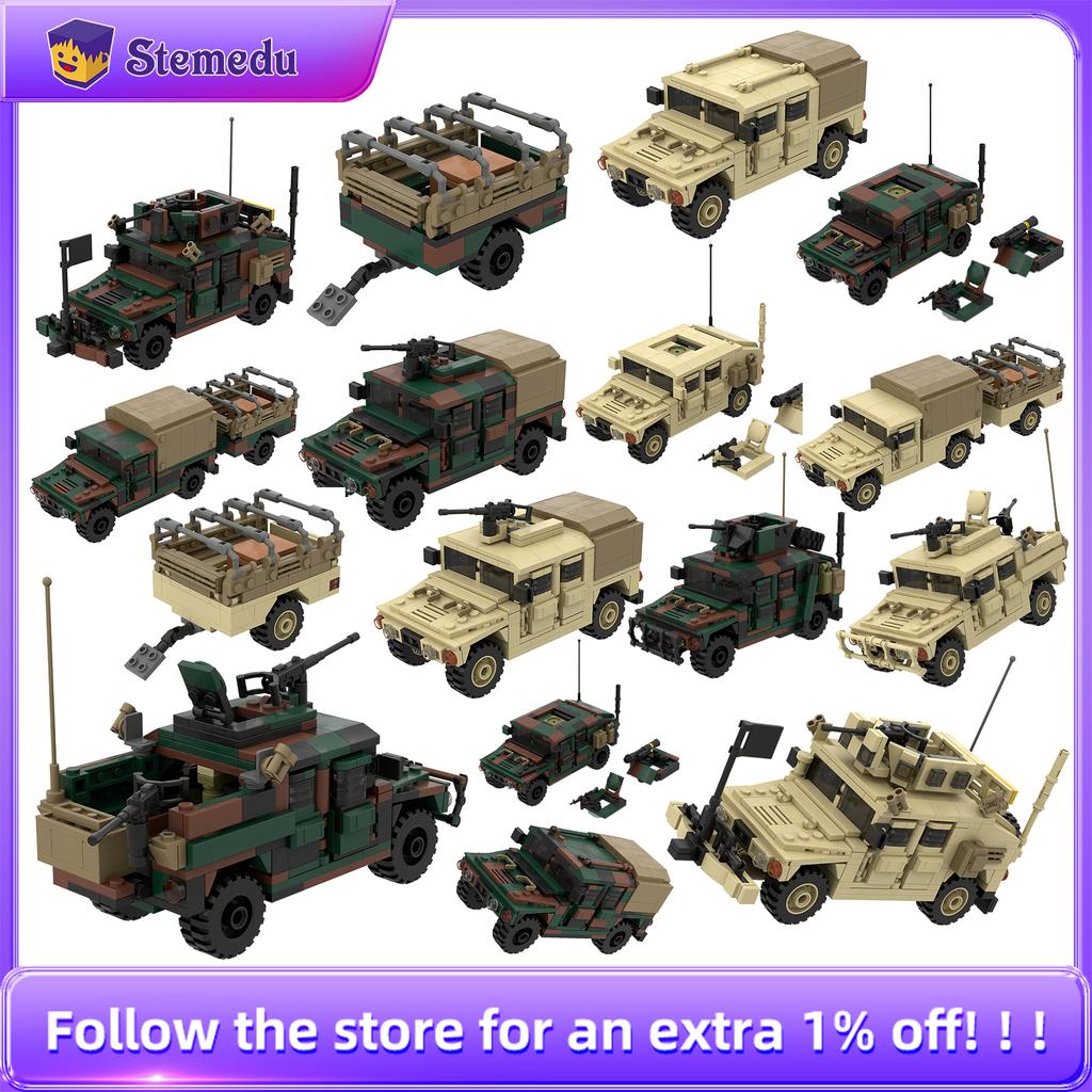 Military Series Armored Car Building Blocks Sets Assembly Bricks Army Combat Vehicles Model Display Toy Gift for Kids with Dolls