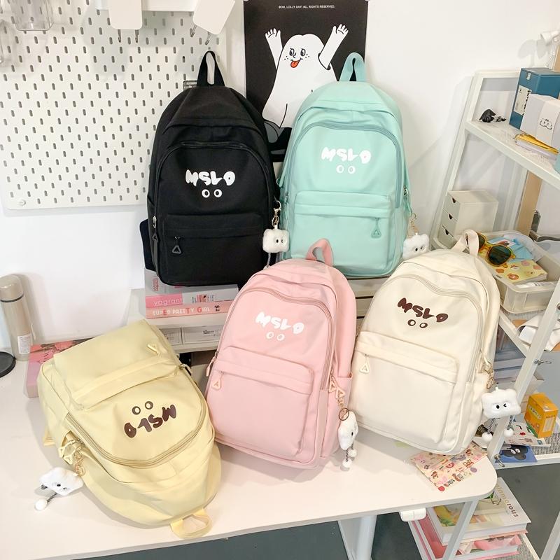 Letter Print Women's School Bag Large Capacity Backpack Student Travel Backpack