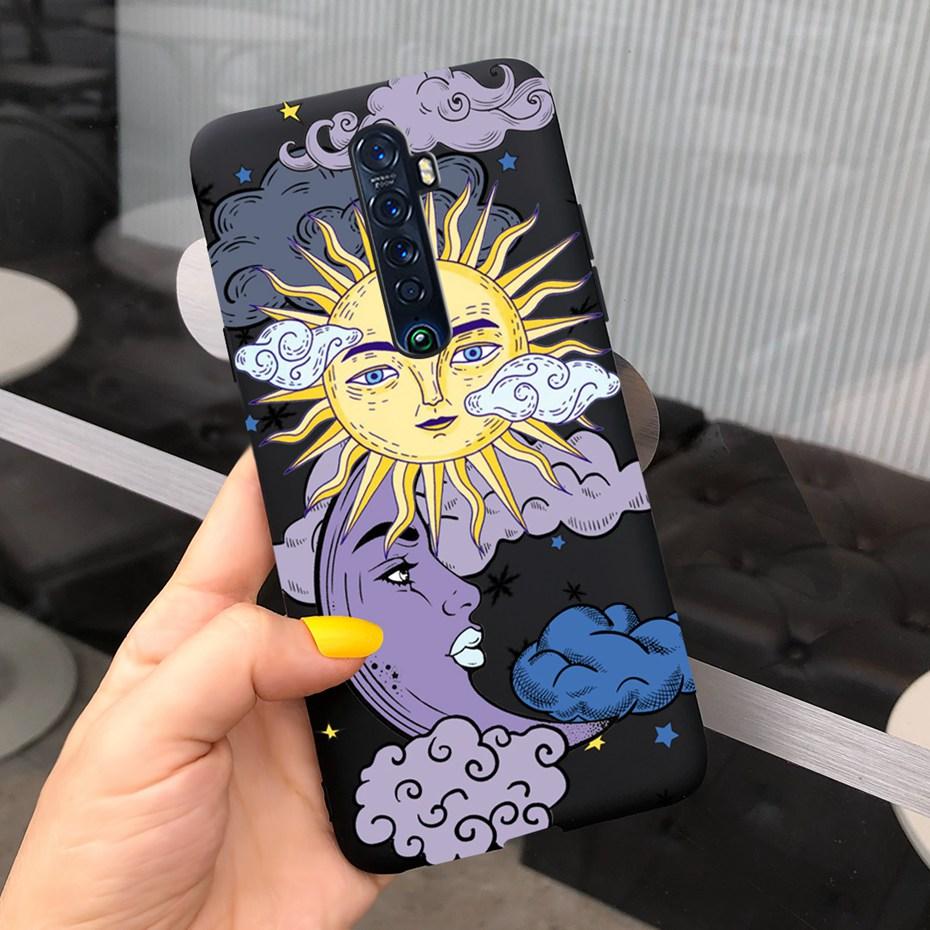 Cute Printed Phone Case For OPPO Reno2 Case Liquid Silicone Soft TPU Back Cover For Oppo Reno2 F / Z Reno 2 2F 2Z Cases Bumper
