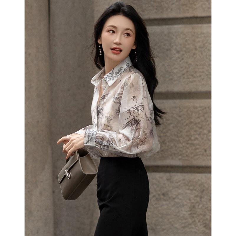 Women's Lyocell Blend Floral Blouse