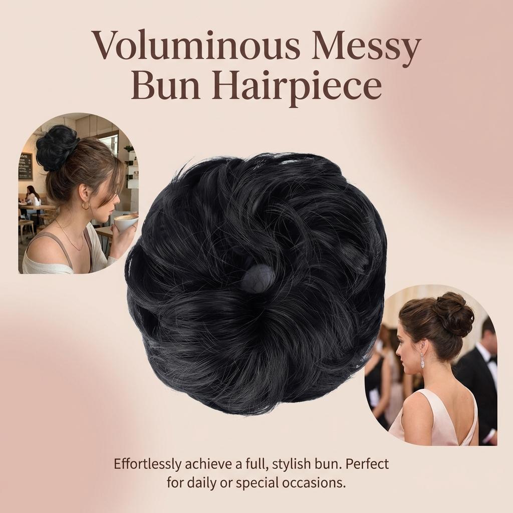Women's Temperature Silk Wig Curly Hairpiece with Natural Volume and Breathable Cap