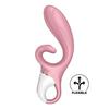 Vibromasseur rabbit - satisfyer - hug me - silicone 100% - flexible - rose