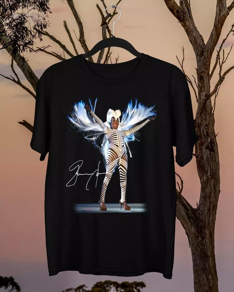 Grace Jones Signed Concert Gift For Fan Black All Size Unisex Shirt Unisex T-Shirt M