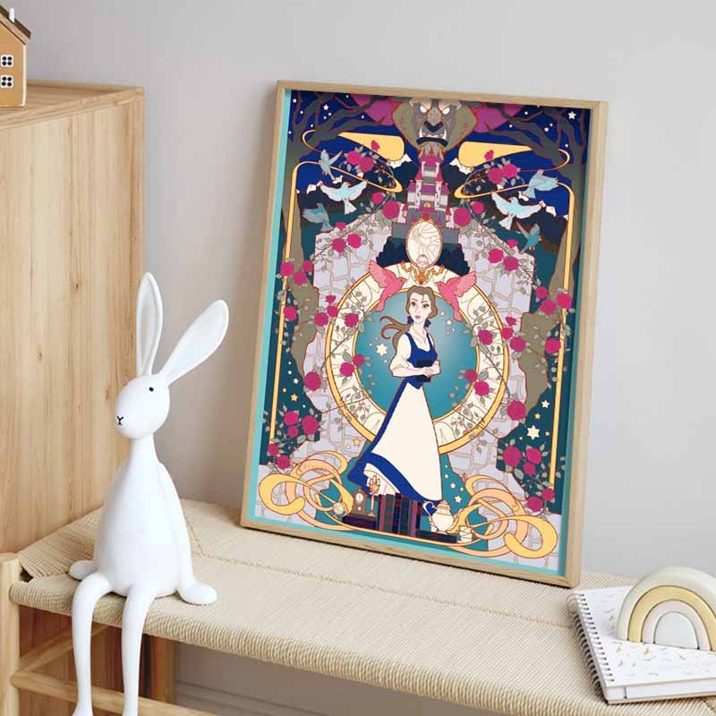 Disney 5d DIY Diamond Painting Beauty and The Beast Theme Illustration Art Embroidery Mosaic Cross Stitch Home Decoration Gifts Crafts