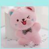 Adorable Plush Happy Bear Keychain Cute Cartoon Backpack Accessory Lovely Doll Machine
