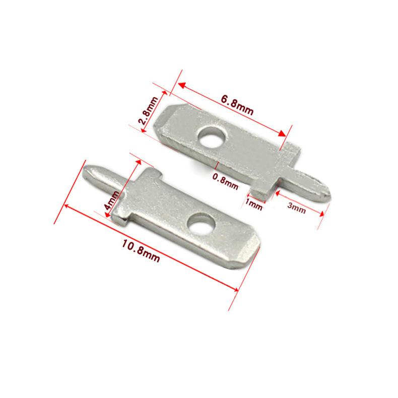 

2.8 Inserts Plug Spring Terminal PCB Solder Lug Thickness 0.8mm One Legs Soldering Connectors Circuit Board PCB Welding Sheet