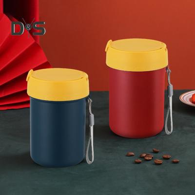 Isolierter Suppenbecher, 500 ml, mit Schnallendeckel, Vakuum-Lebensmittelbehälter, auslaufsicher, Weithalsdesign, Lunchbehälter aus Edelstahl für warme Speisen