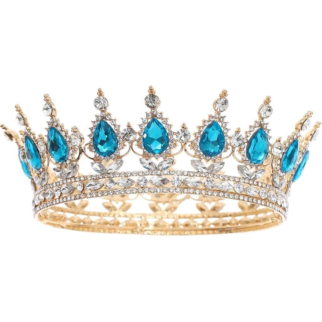 FORSEVEN Queen Crown Rhinestone Wedding Crowns and Tiaras for Women Costume Party Hair Accessories Princess Birthday Crown Crystal Bridal Crown
