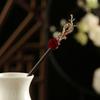 1Pc Petal Hairpin New Chinese Style Tassel Hairpin Fresh Wood Ancient Headwear Sandalwood Hairpin Tassel