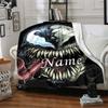 Custom Name Venom Vs Spiderman Urban Battle Party Blanket For Couch Bed Plush Cozy Fuzzy Blanket Super Soft Warm Blankets For Fall And Winter 0916177