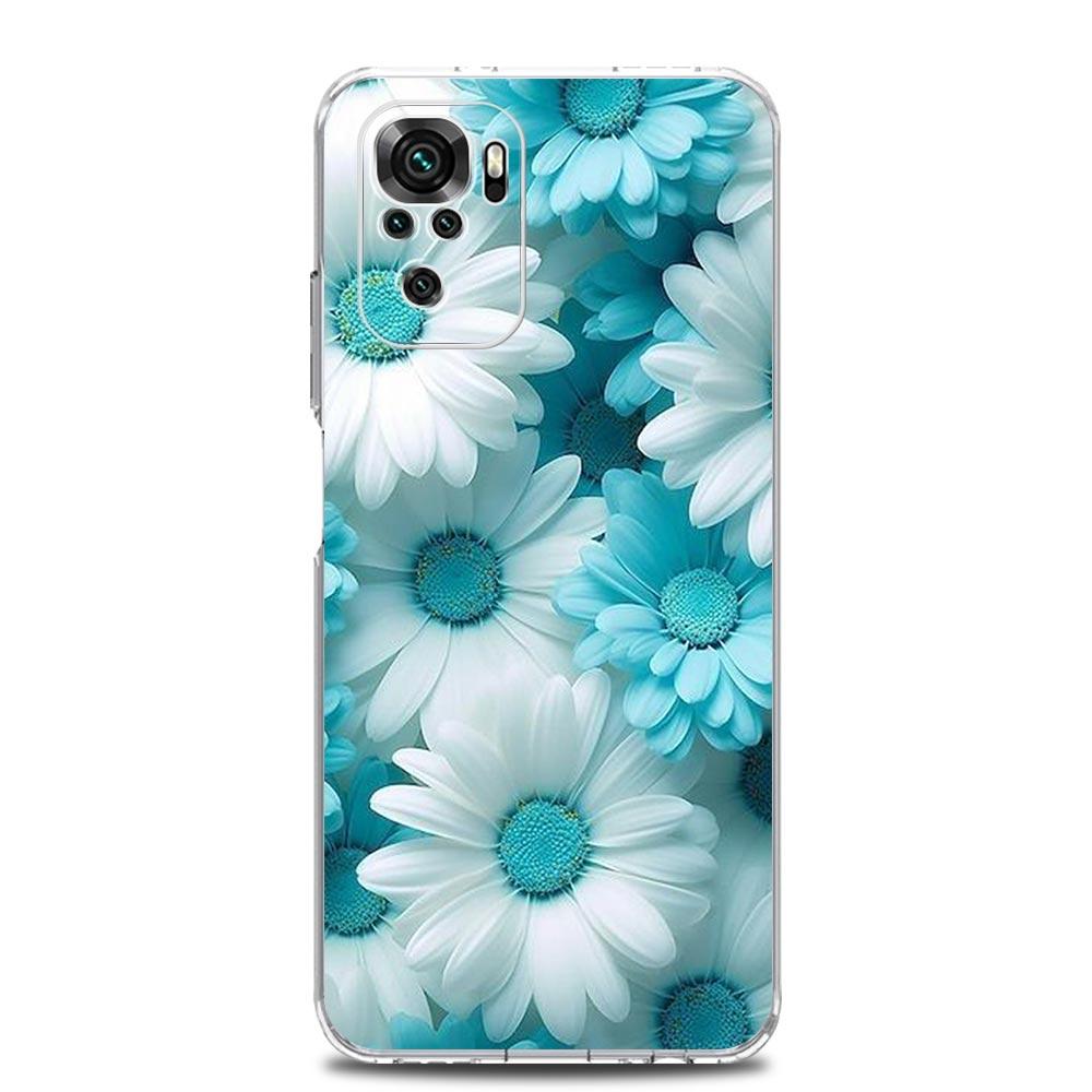 Phone Case For Xiaomi Redmi Note 13 12 5G 9S 9 8 10 11 Pro Plus 4G 9T 13C 12C 10C 9C 9A 7 Pro Clear Cover Beauty Flowers Leaves