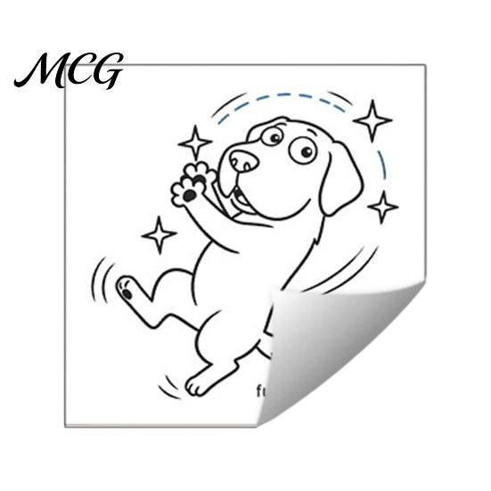 Car Sticker Cute Fuel Cap Sticker, Self-adhesive Waterproof Fun Dog Decal, Decal Cartoon Dancing Puppy for Trucks Cars Windows Tailgate Durable A
