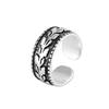 New Retro Jewelry Temperament Leaf   Copper Personality Wide Embossed Olive Leaf Opening Rings