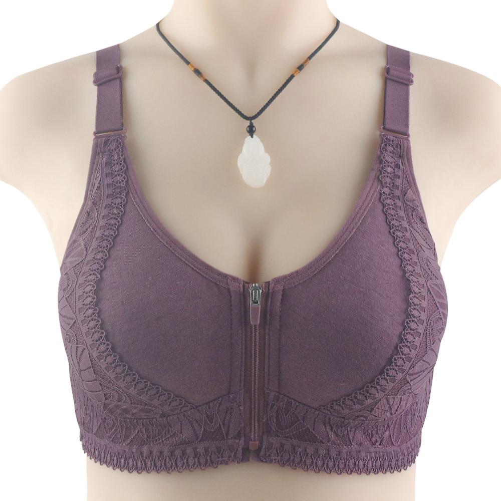 

Zipper Bra Women s Wirefree Adjustable Shoulder Straps Large Size Underwear 38-52 52/120