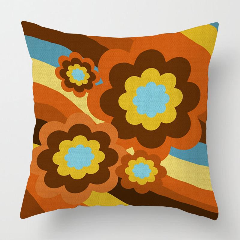 Home Decor Vibrant Retro Pattern Digital Print Pillow Covers Pattern Cushion Cover Suitable For Sofa Bedroom Car Pillow Cover