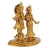 Radha Krishna Murti, Elegant Design With Rich Color Details, Brass - 7 Inch