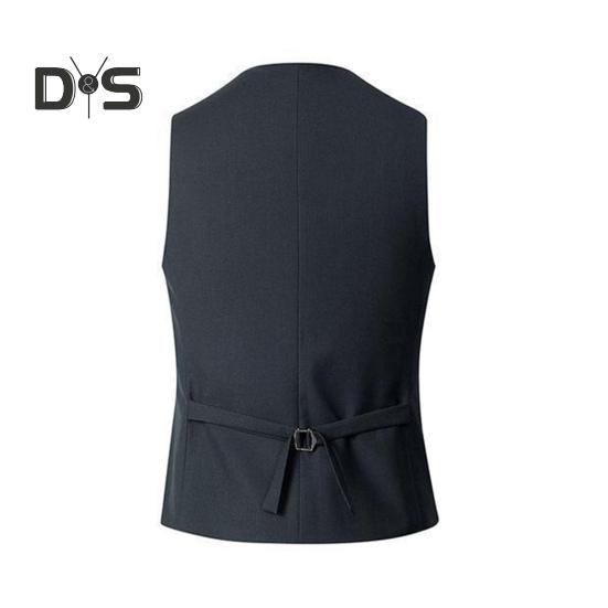 Men Suit Vest V-Neck Sleeveless Single Breasted Slim Fit Business Waistcoat Solid Color Formal Dress Waistcoat
