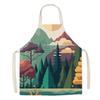 Natural Jungle Illustration Apron Cute Adventure Cartoon Baking Kitchen Home Creative Parent-Child Studio Dress