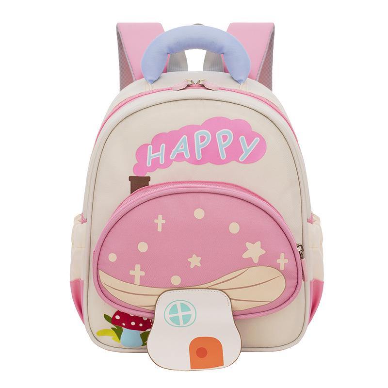 Kızlar İçin Sevimli Mantar Anaokulu Sırt Çantası - Geniş Kapasiteli, Hafif, Çizgi Film Tarzı, Basınç Azaltıcı Tasarım