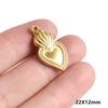 5pcs/Lot Gold Color PVD Stainless Steel Sacred Heart Pendants For Jewelry Making Supplies Sun Love Charm DIY Necklace Bracelets