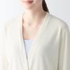 MUJI Pile Rib Long XL Women's Cardigan, FD1JTA4S, Ivory, Women's