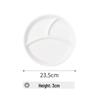 White Ceramic Divided Plate for Home Use - Three & Four Compartments - Creative Fitness Separator Plate
