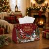 1pc Magic Winter Tissue Box - Multi-functional Napkin Box, Available Made of Durable Polyester, Decorated with Santa Sleigh Reindeer Snowman, Suitable