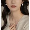 Natural strong light colorful pearl earrings female baroque special-shaped light luxury niche temperament earrings flat silver needle earrings