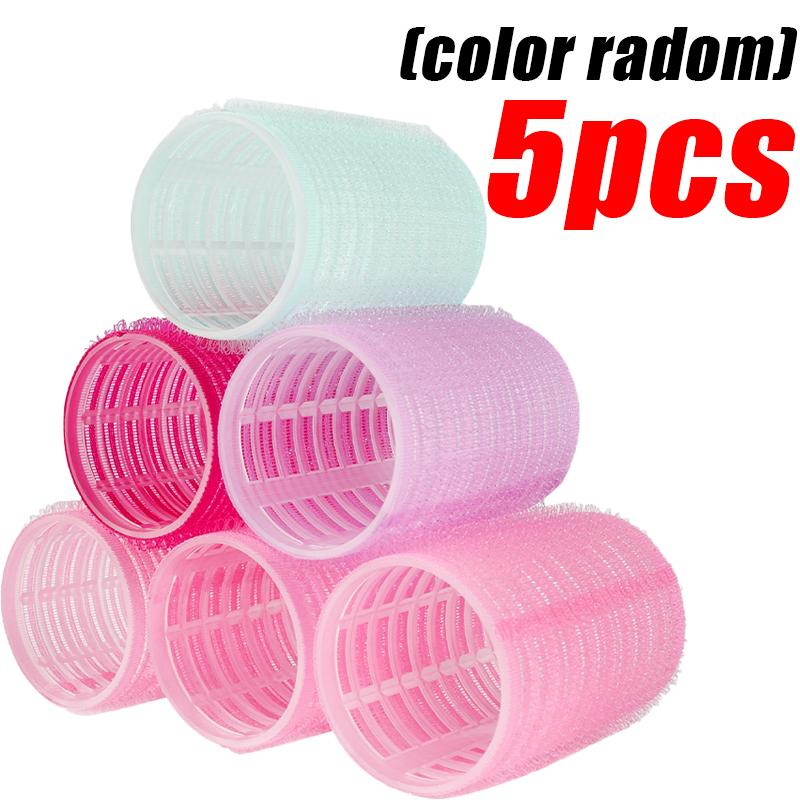 

Plastic No Heat Air Bangs Rollers Curlers Self-adhesive Hair Roller DIY Hair Curling Styling Tool for Women Pink Roller Makeup