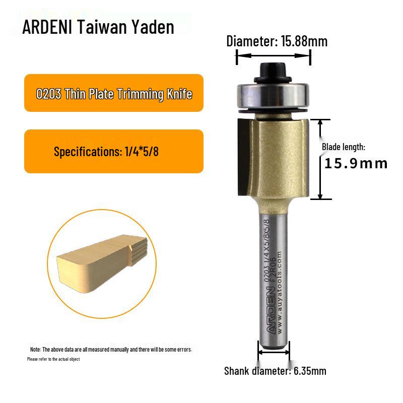 Yaden Woodworking Router Bit: Extended Bearing Edge Banding Burr Engraving Tool - Professional Grade Straight Knife.