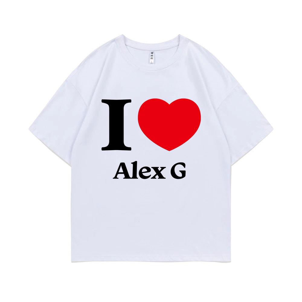 I Love Alex G Graphic Print T-shirt Men Women Fashion Casual T Shirts Male Vintage Oversized Streetwear Unisex Pure Cotton Tees