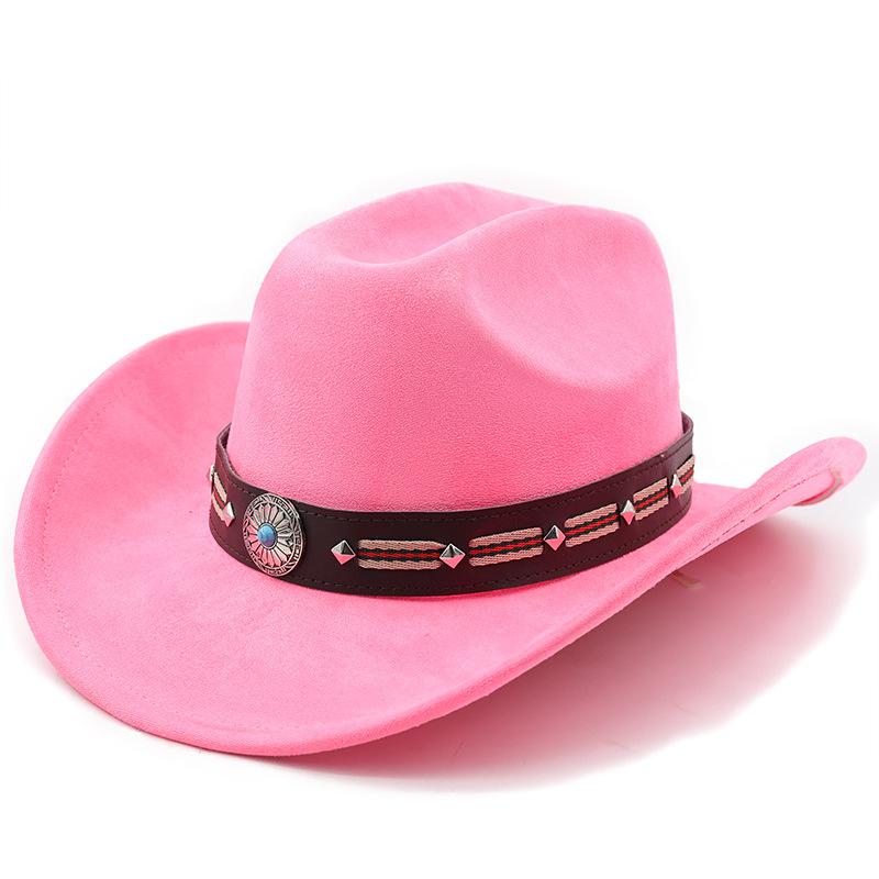 National style suede one-word cowboy top hat French vacation knight cowboy British hat elegant travel outdoor hat